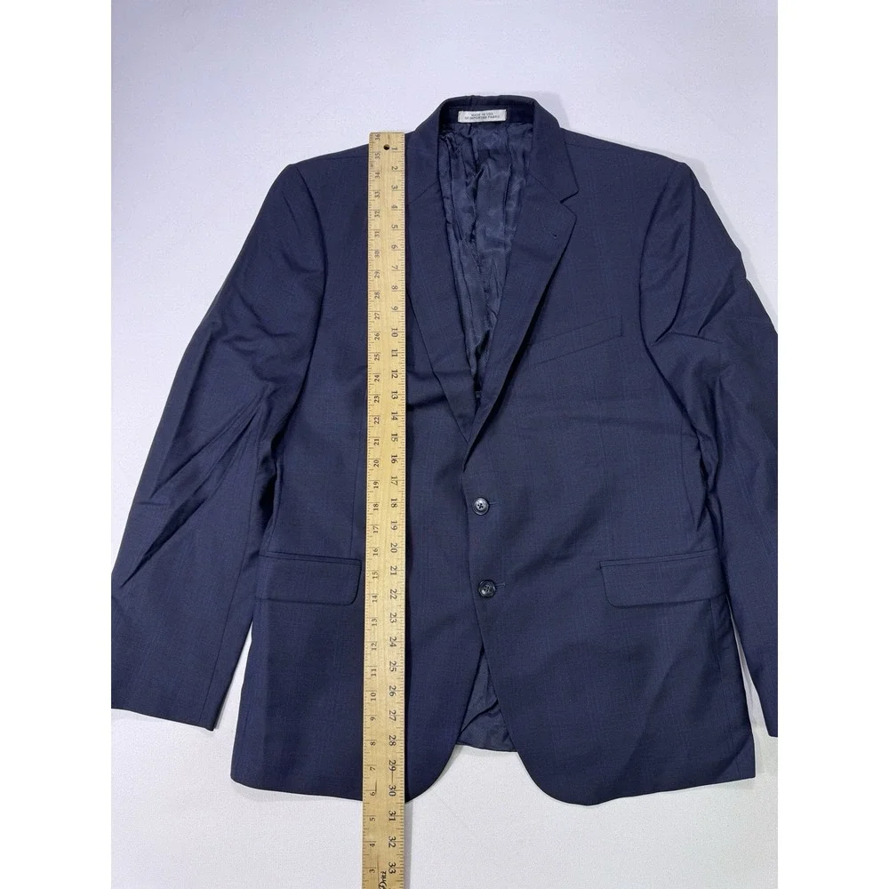 Joseph Abboud Tollegno 1900 Wool Blazer Sport Coat 44R Extreme Slim Black Blue
